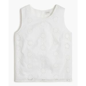 J. Crew Smocked keyhole Eyelet Top. Size‎ S White NWTJ8